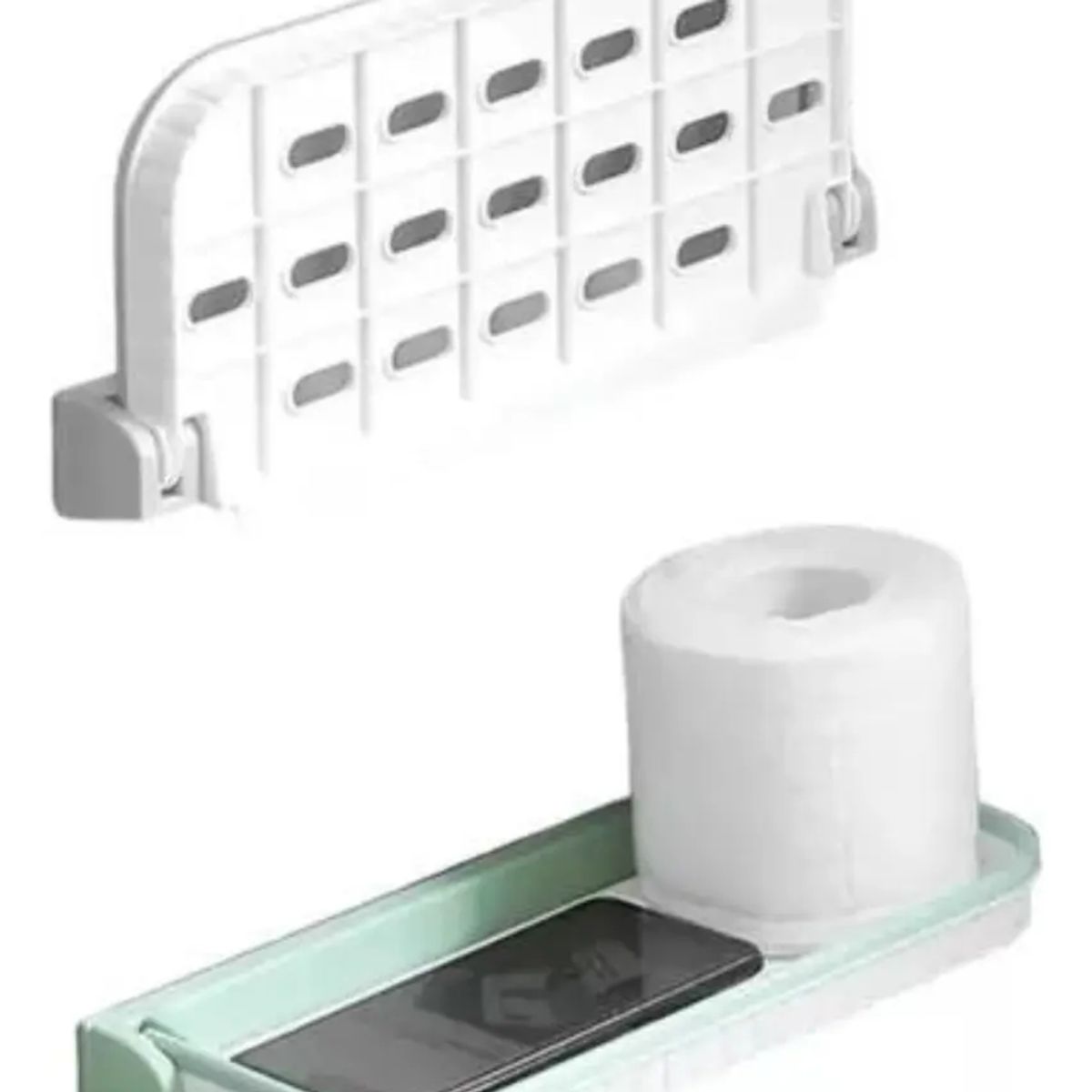 IRM - Organizador X2 De Pared Plegable Sin Tornillos Resistente Al Agua Estante Blanco FIGOIMPORT