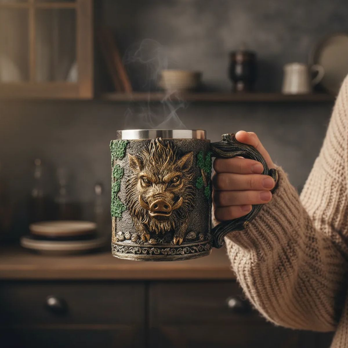 GENERICO - Tazón Taza De Cráneo Vikingo Tazón Cerveza Acero Inoxidable