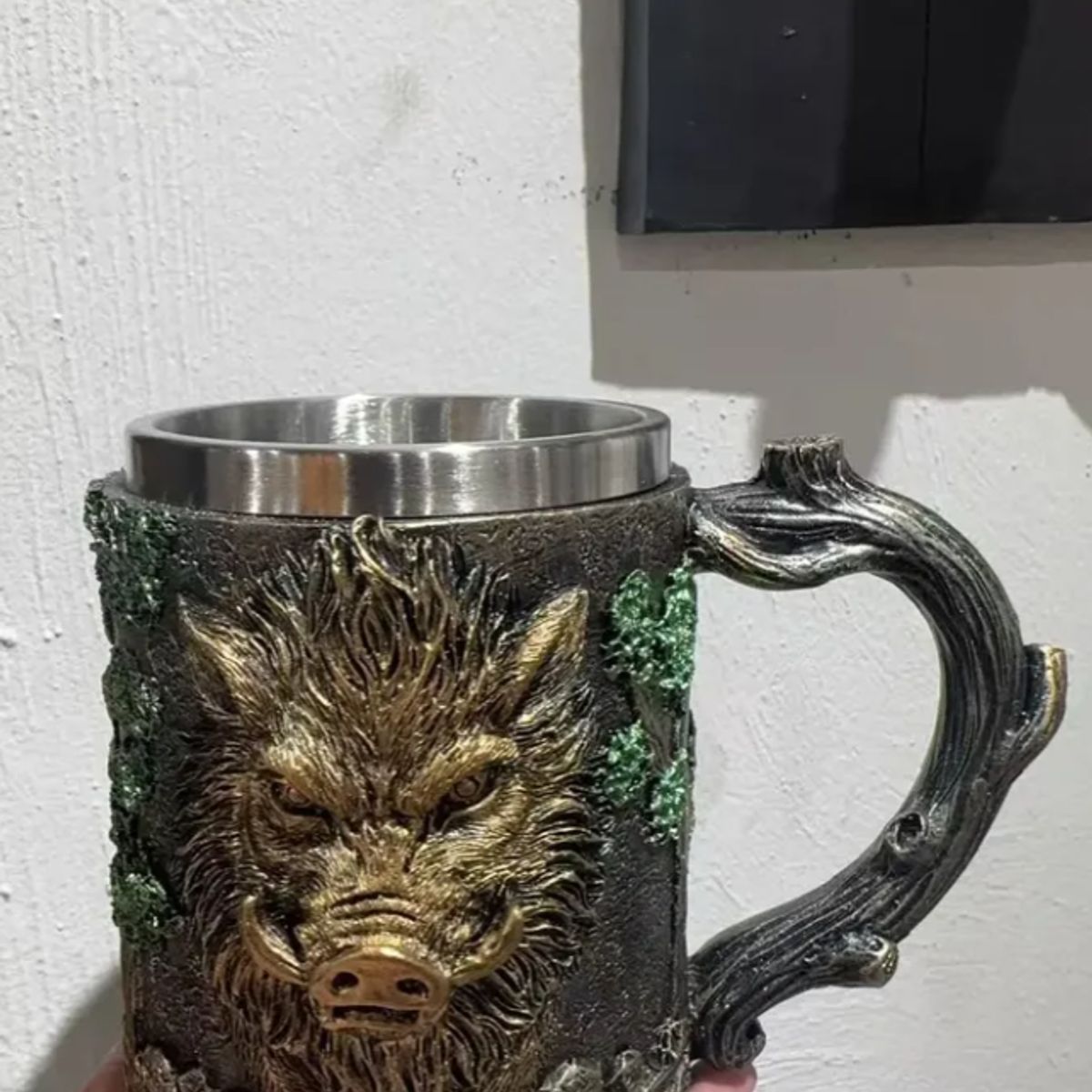 GENERICO - Tazón Taza De Cráneo Vikingo Tazón Cerveza Acero Inoxidable