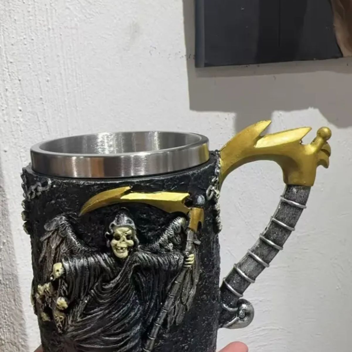 GENERICO - Tazón Taza De Cráneo Vikingo Tazón Cerveza Acero Inoxidable