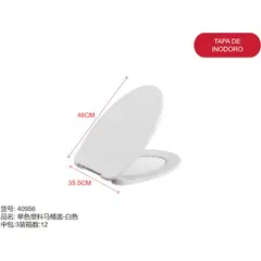 GENERICO - Tapa de inodoro (BLANCO - 46CM*35.5CM) 40956