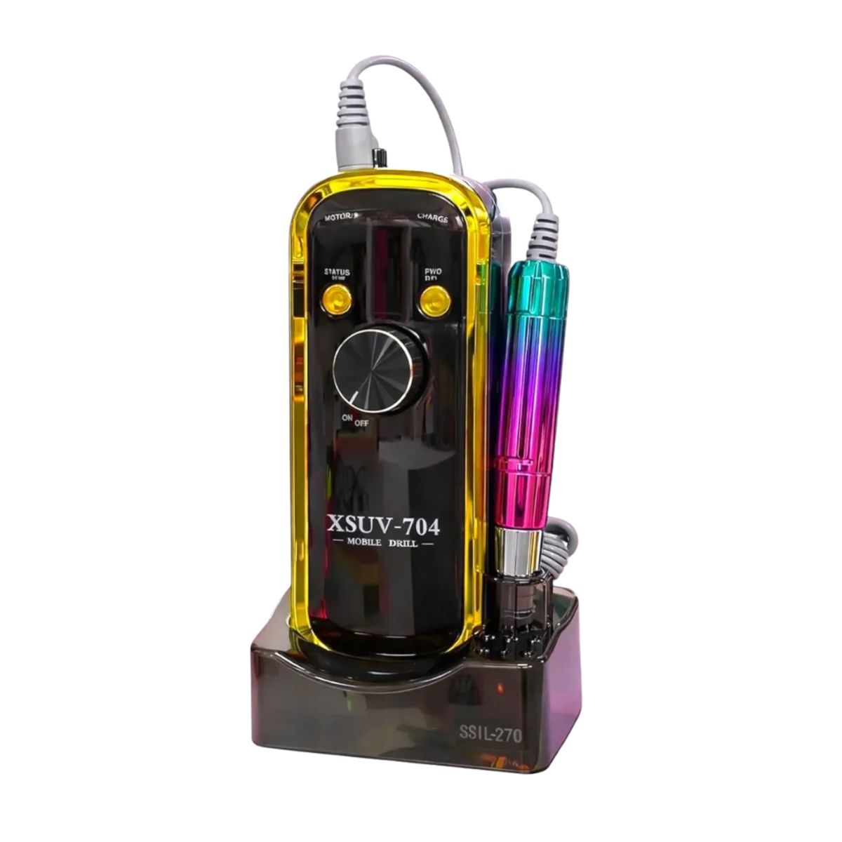 GENERICO - Drill Pulidor De Uñas Inalámbrico XSUV-704 Portátil Amarillo/Tornasol 45000 RPM
