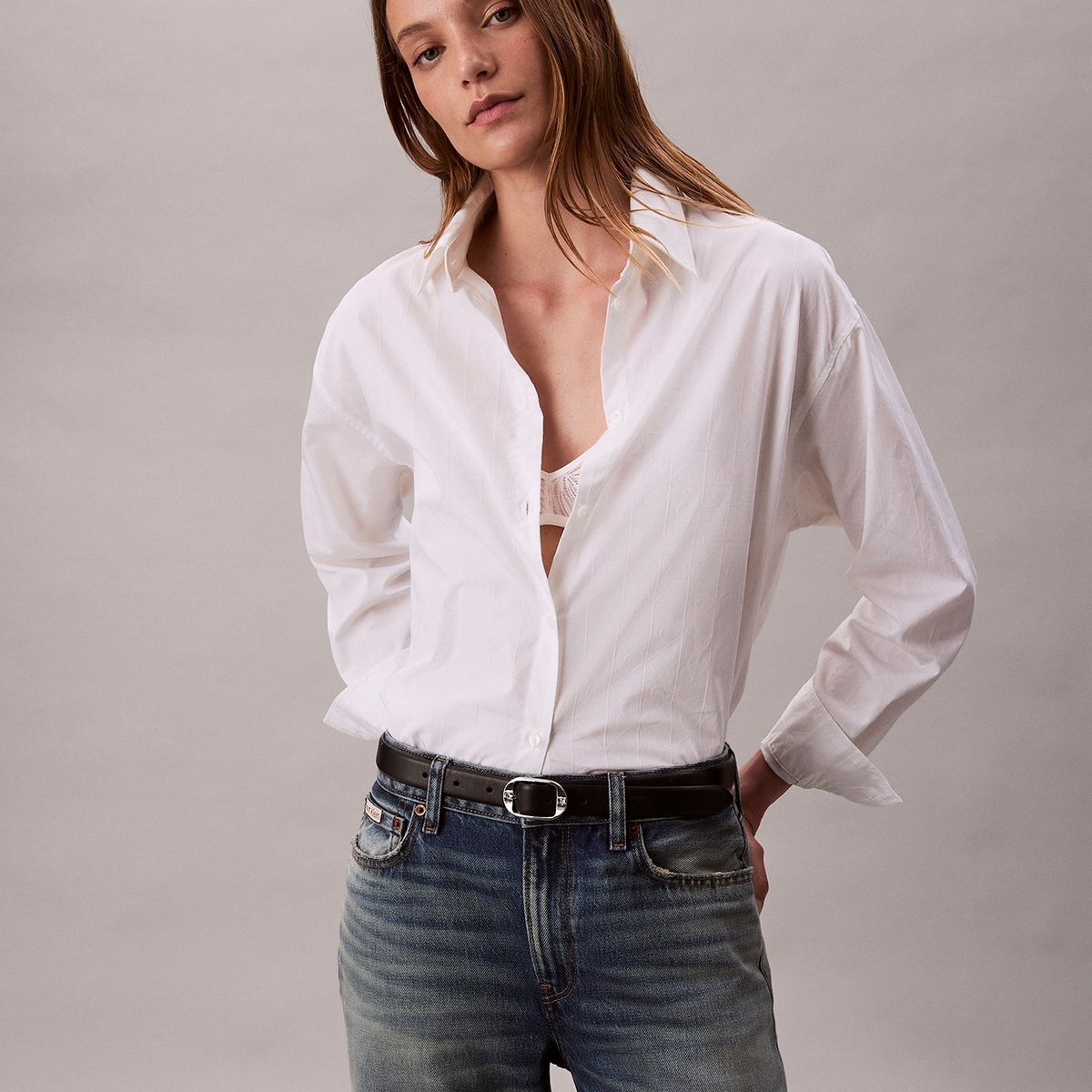 CALVIN KLEIN - Camisa con Logo Estampado Integral