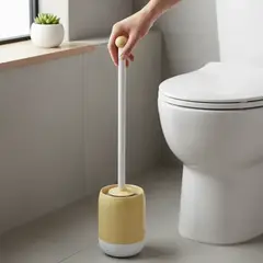 GENERICO - Escobilla De Baño Con Soporte Plástica Diseño Moderno 45cm