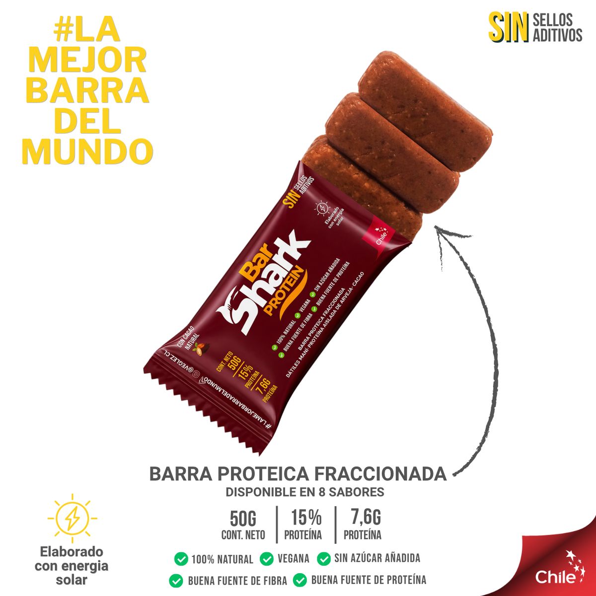 VEGLEZ - Shark Bar Protein Sabor Brownie