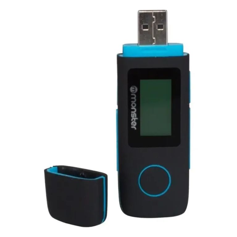 GENERICO Reproductor Mp3 16gb Radio Fm Monster Cgrabador De Voz Azul Color Negro BELUG