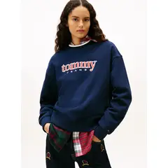 TOMMY HILFIGER - Polerón Con Logo Relaxed Fit Azul Tommy Jeans