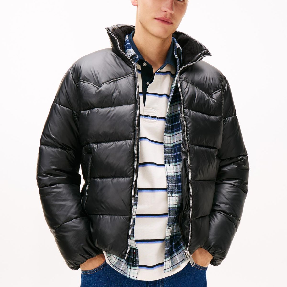 TOMMY HILFIGER - Parka Acolchada Repelente Al Agua Negro Tommy Jeans