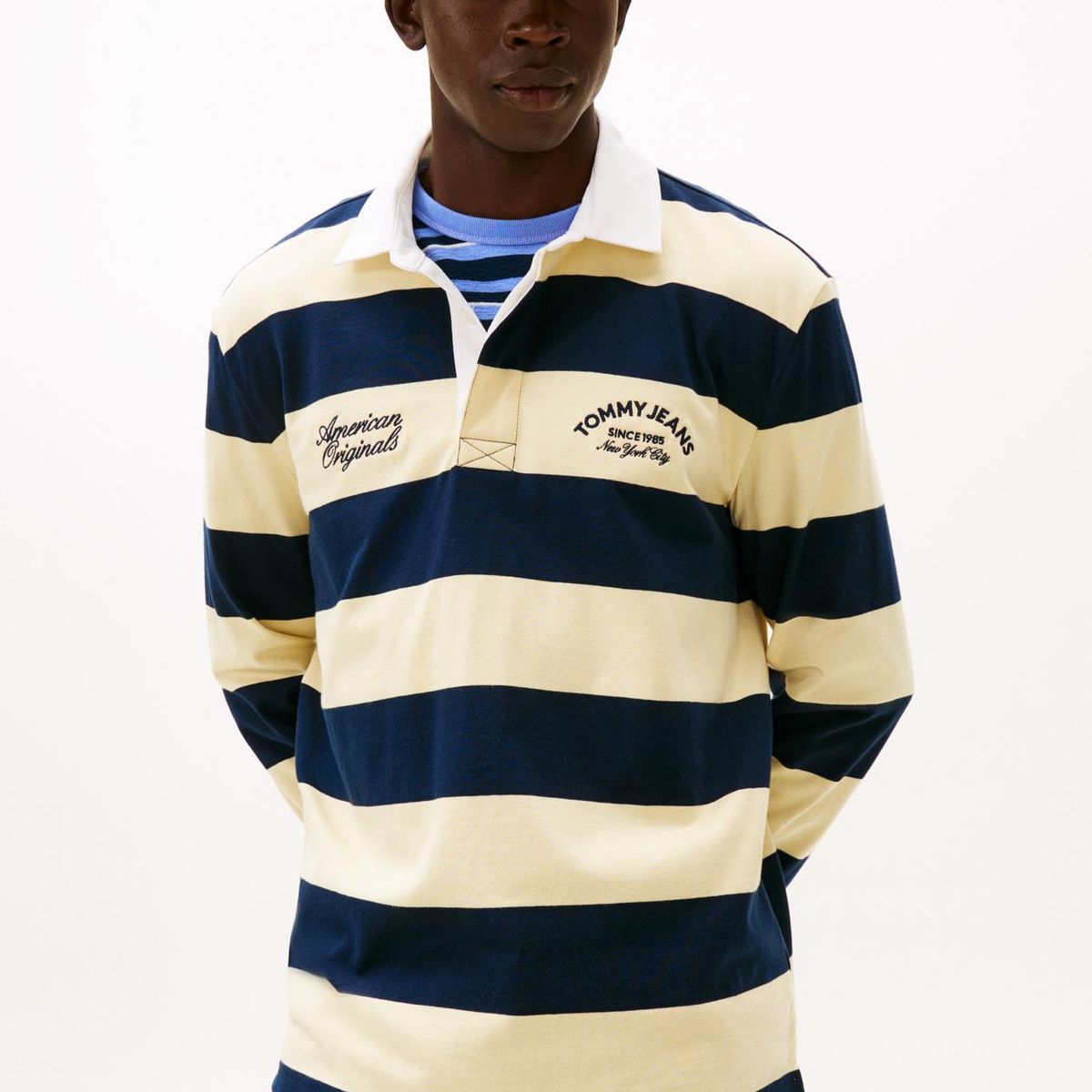 TOMMY HILFIGER - Polo Rugby Relaxed Fit Multicolor Tommy Jeans