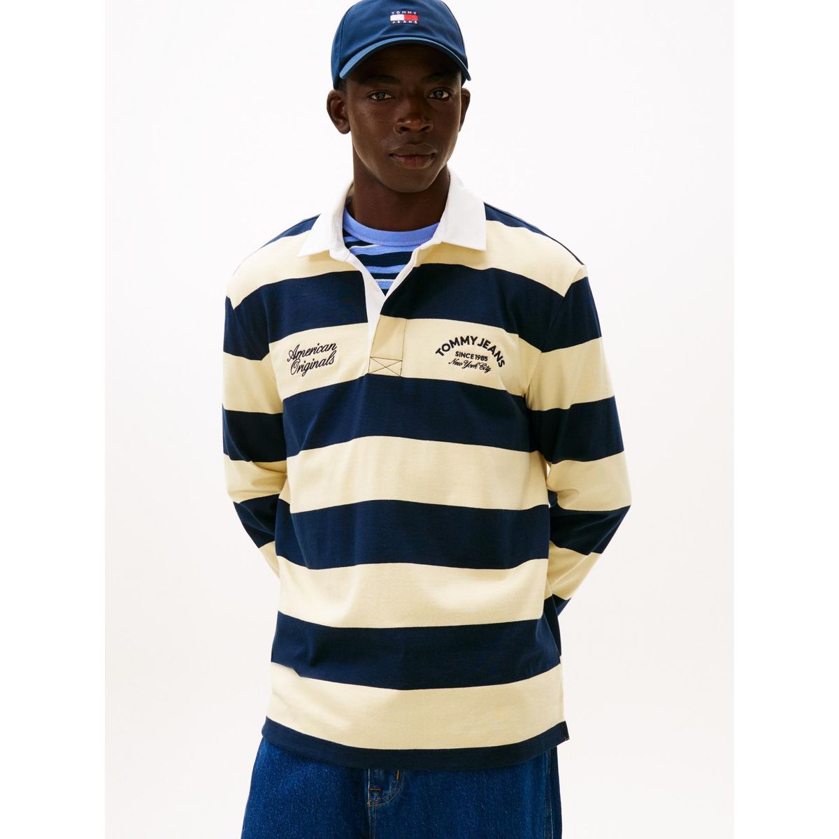 TOMMY HILFIGER - Polo Rugby Relaxed Fit Multicolor Tommy Jeans