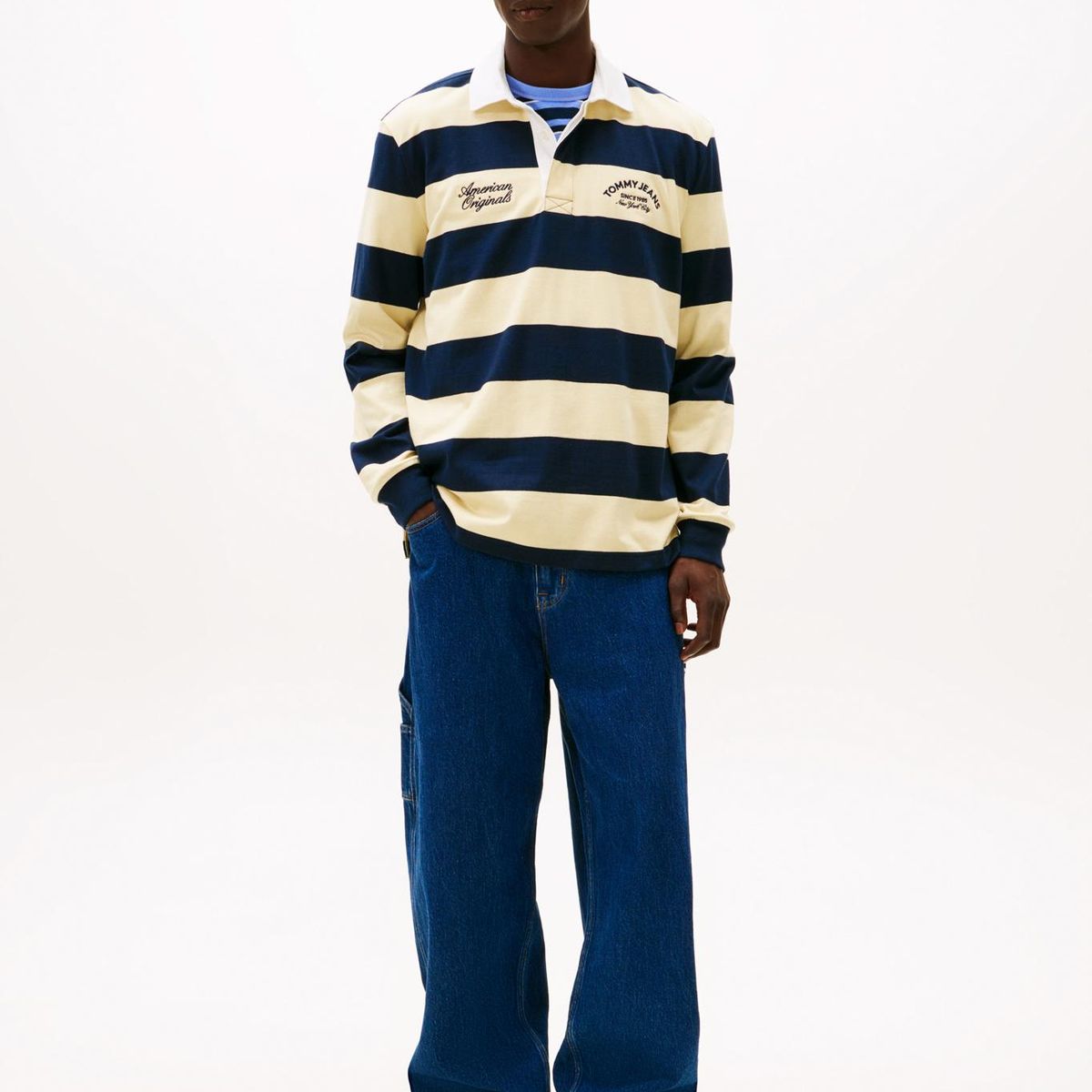 TOMMY HILFIGER - Polo Rugby Relaxed Fit Multicolor Tommy Jeans