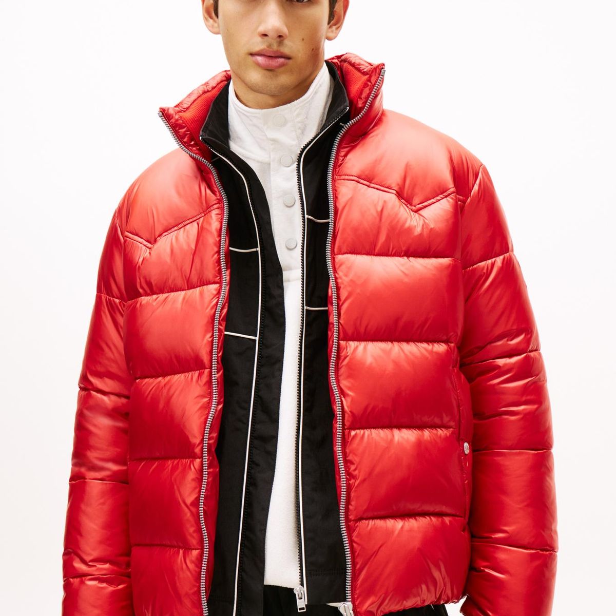 TOMMY HILFIGER - Parka Acolchada Repelente Al Agua Rojo Tommy Jeans