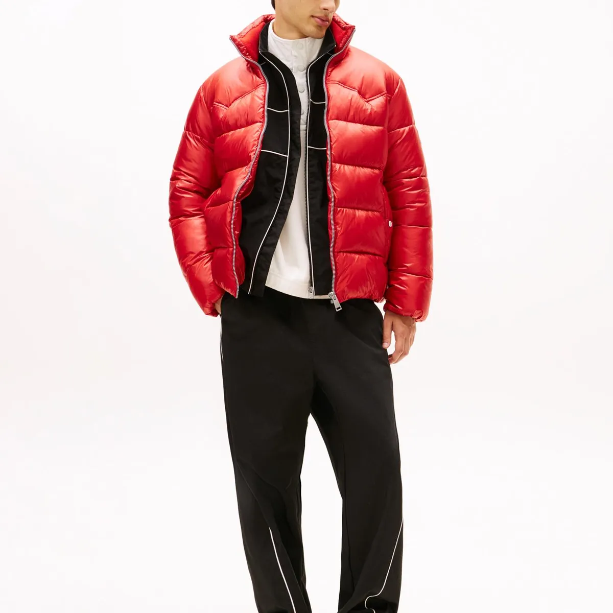 TOMMY HILFIGER - Parka Acolchada Repelente Al Agua Rojo Tommy Jeans