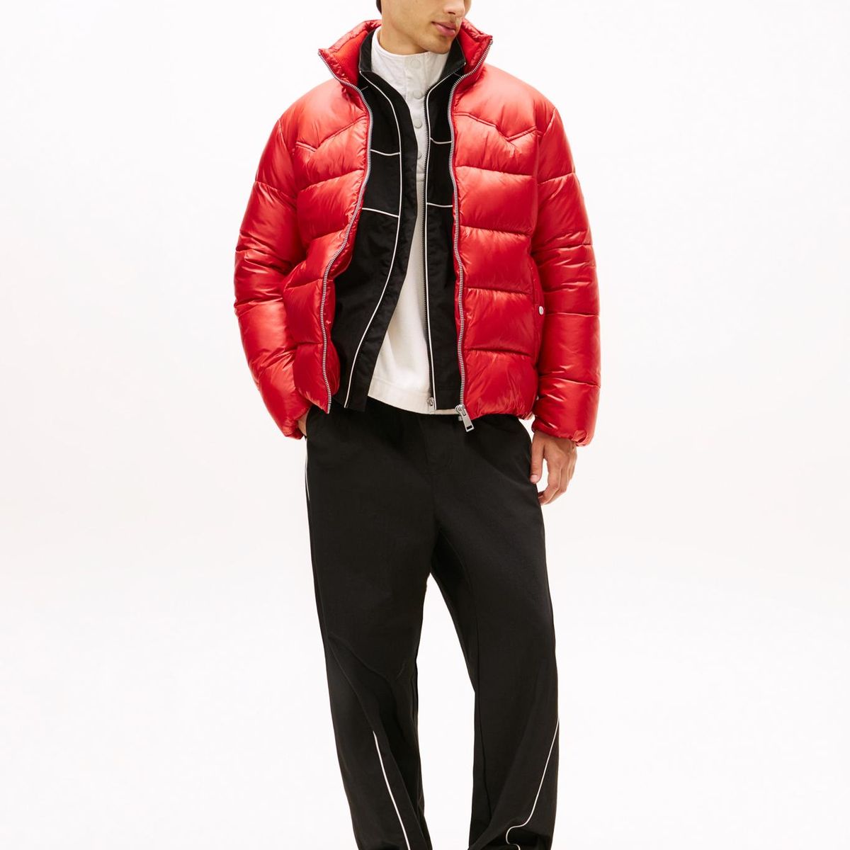 TOMMY HILFIGER - Parka Acolchada Repelente Al Agua Rojo Tommy Jeans
