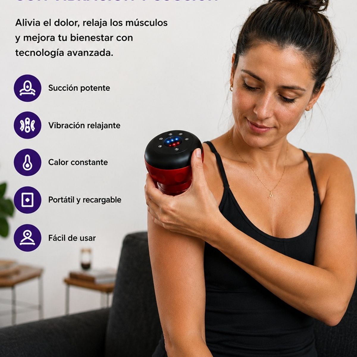 MOVI - Ventosa Eléctrica Inteligente Masajeador Con Succión Y Vibración
