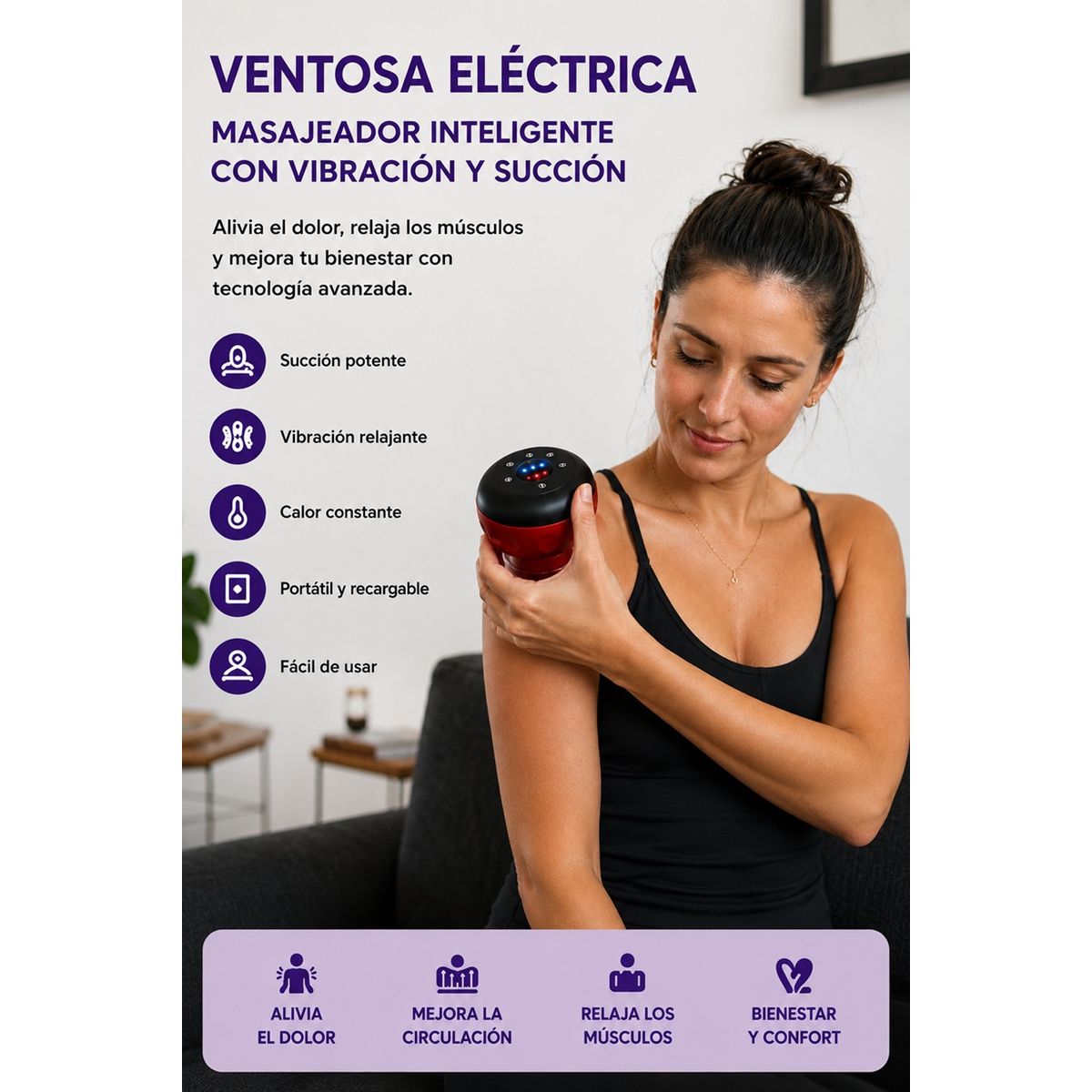 MOVI - Ventosa Eléctrica Inteligente Masajeador Con Succión Y Vibración