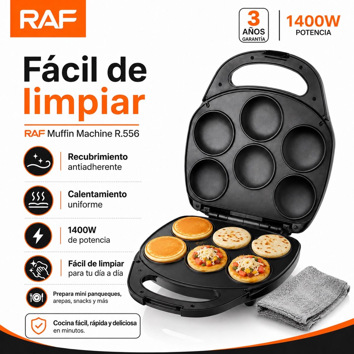 DOPA - Maquina De Mini Panqueques Arepas Pasteles 1400w