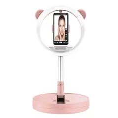COMPRAPO - Aro de Luz Led Premiun Orejas de Oso 28CM Rosa