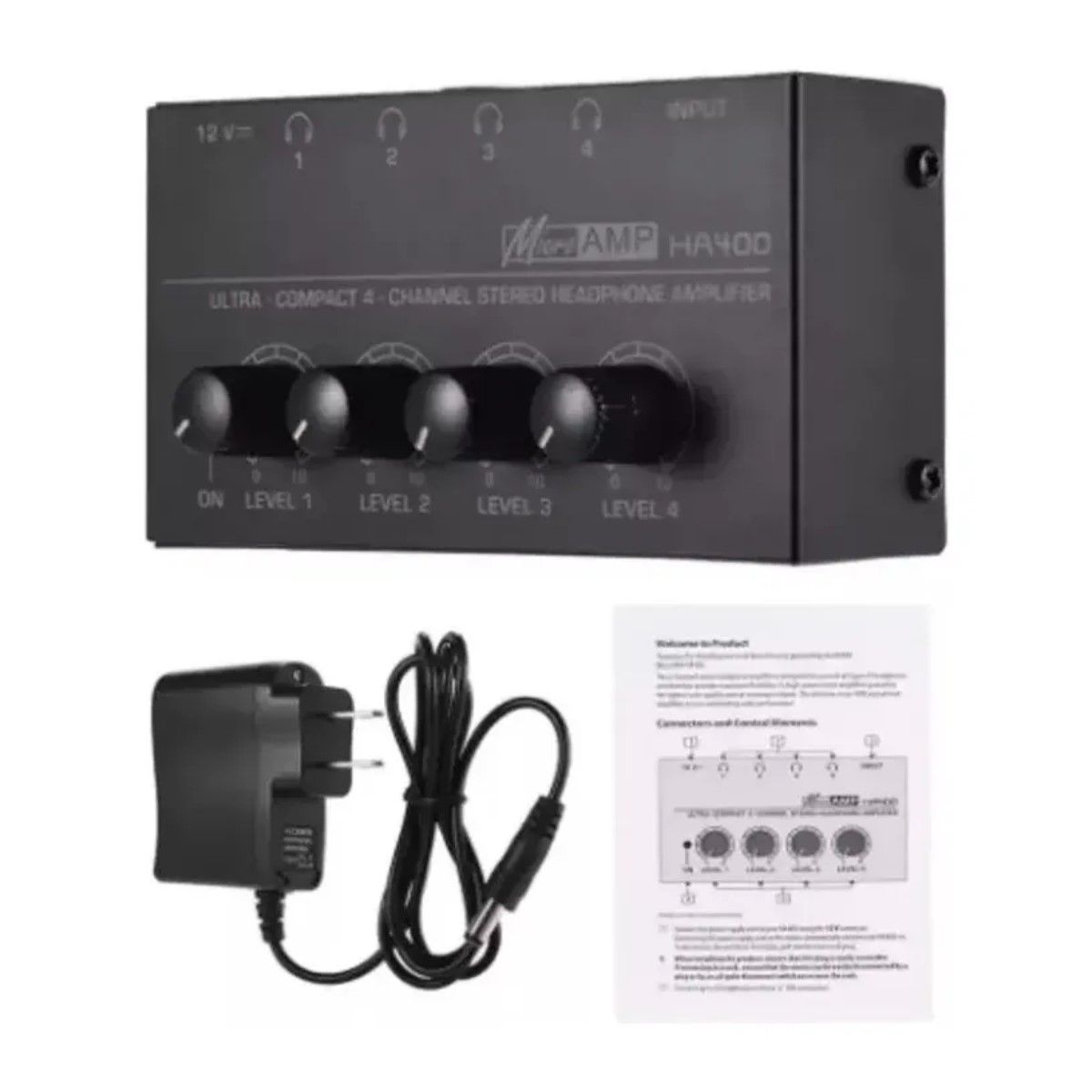 GENERICO - Amplificador Audífonos Compacto Ha400 De 4 Canales BELUG