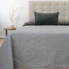 DORAL - CUBRECAMA QUILT HOTPRESS VIENA CON SHERPA GRIS 1.5 PLAZAS