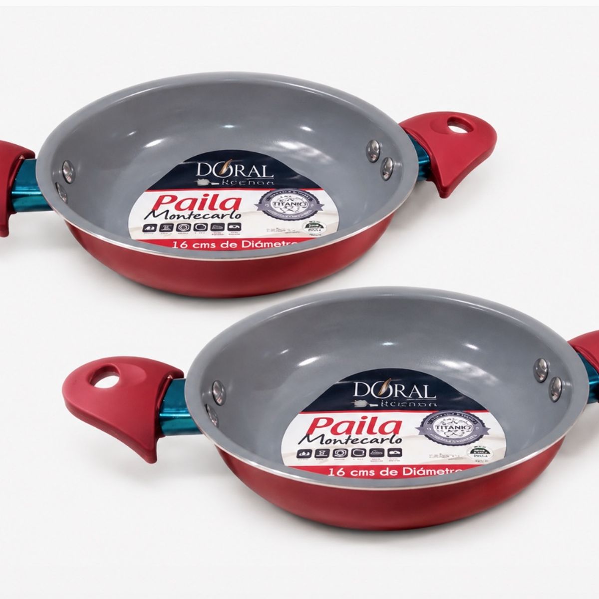GENERICO - 2 Sarten Doral Tipo Paila Montecarlo 16 Cm