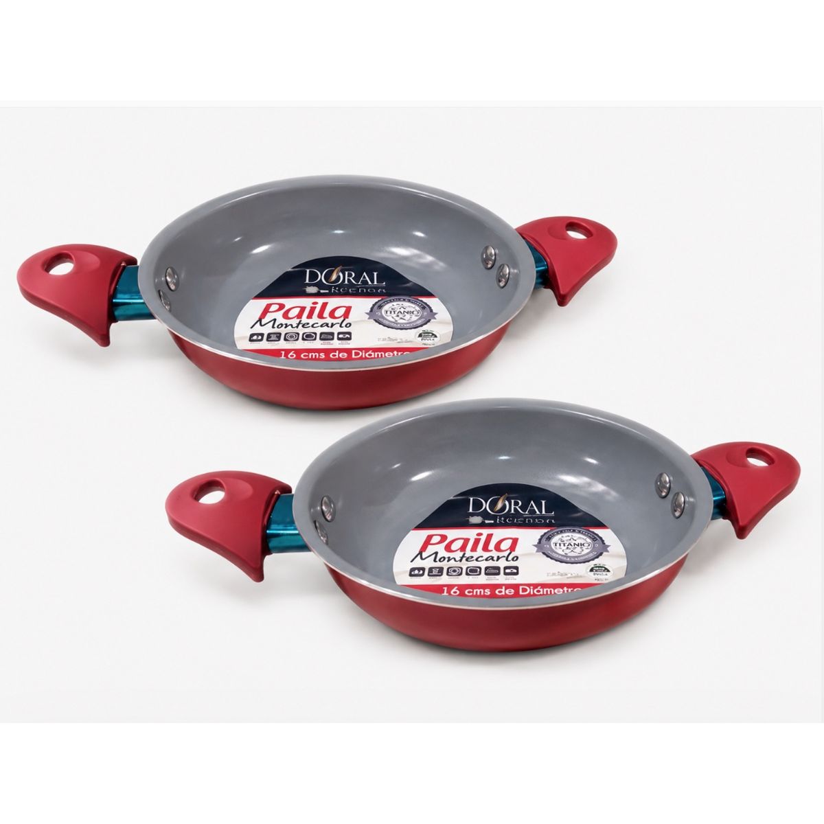 GENERICO - 2 Sarten Doral Tipo Paila Montecarlo 16 Cm