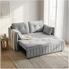 HOMER DESIGN - Sofa Cama 170cm tela tecnica Base De Fierro con Almacenamiento gris