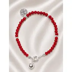 GENERICO - Pulsera Jade Rojo Natural