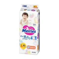 MERRIES - Pañales Talla Xl 40 Unidades Premium Japonés Broche