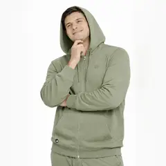 GANGSTER - Plus Poleron Fullzipper Step Verde Oliva