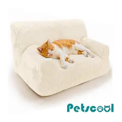 KIDSCOOL - Cama Sofá Antiestrés Perro y Gato M Beige Lavable