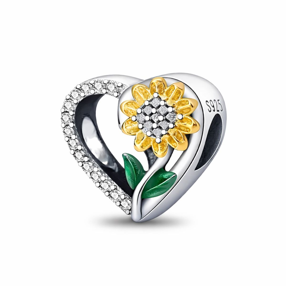 LK LUKSO - Charm dije Corazón Girasol Plata 925