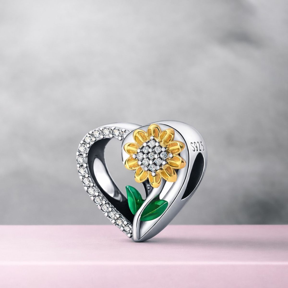 LK LUKSO - Charm dije Corazón Girasol Plata 925