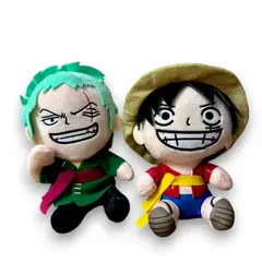 GENERICO - Peluche Llavero Pack Zoro y Luffy One Piece 15 cm