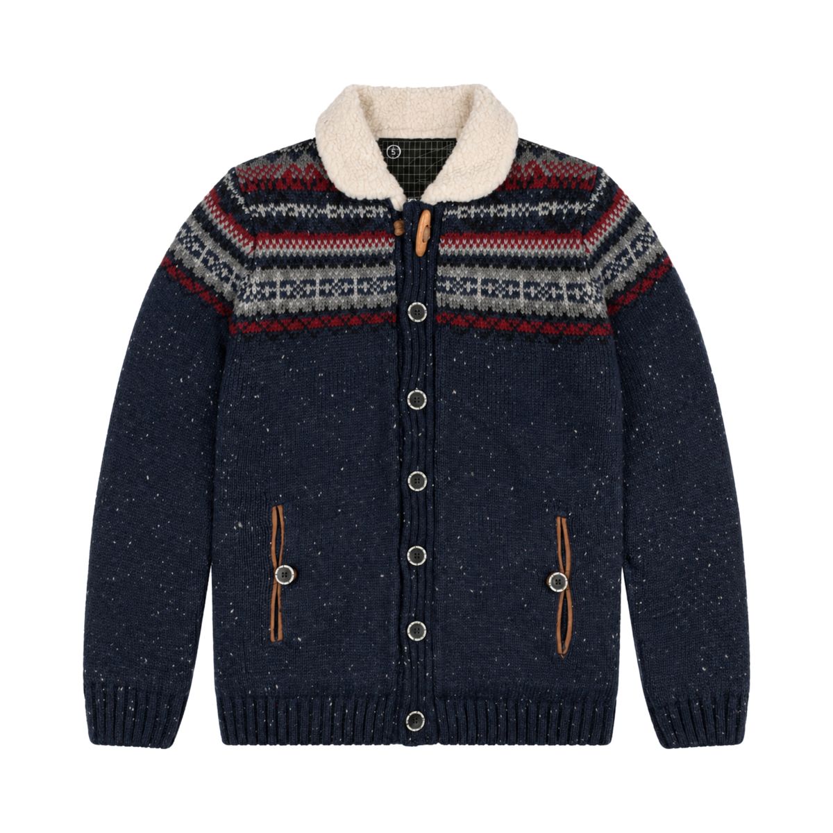 FALCONE - Chaleco Cardigan Premium Forrado Botones Falcone Azul