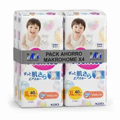 MERRIES - Pack X4 Pañales Talla Xl (160 Uds) Ahorro Y Calidad