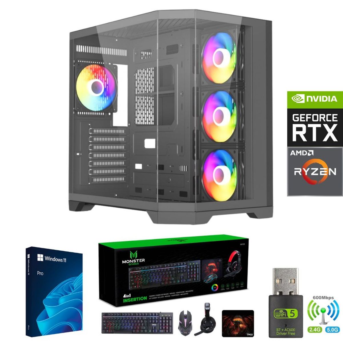 AMD CORP - Pc Gamer AMD Ryzen 7 9700X - 32GB RAM - RTX5070 - 2TB - Wifi - S530-B