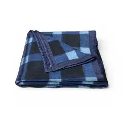 ZAHR - FRAZADA ESCOCESA AZUL Y NEGRO 1P