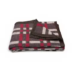 ZAHR - FRAZADA ESCOCESA ROJO Y CAFE 2P