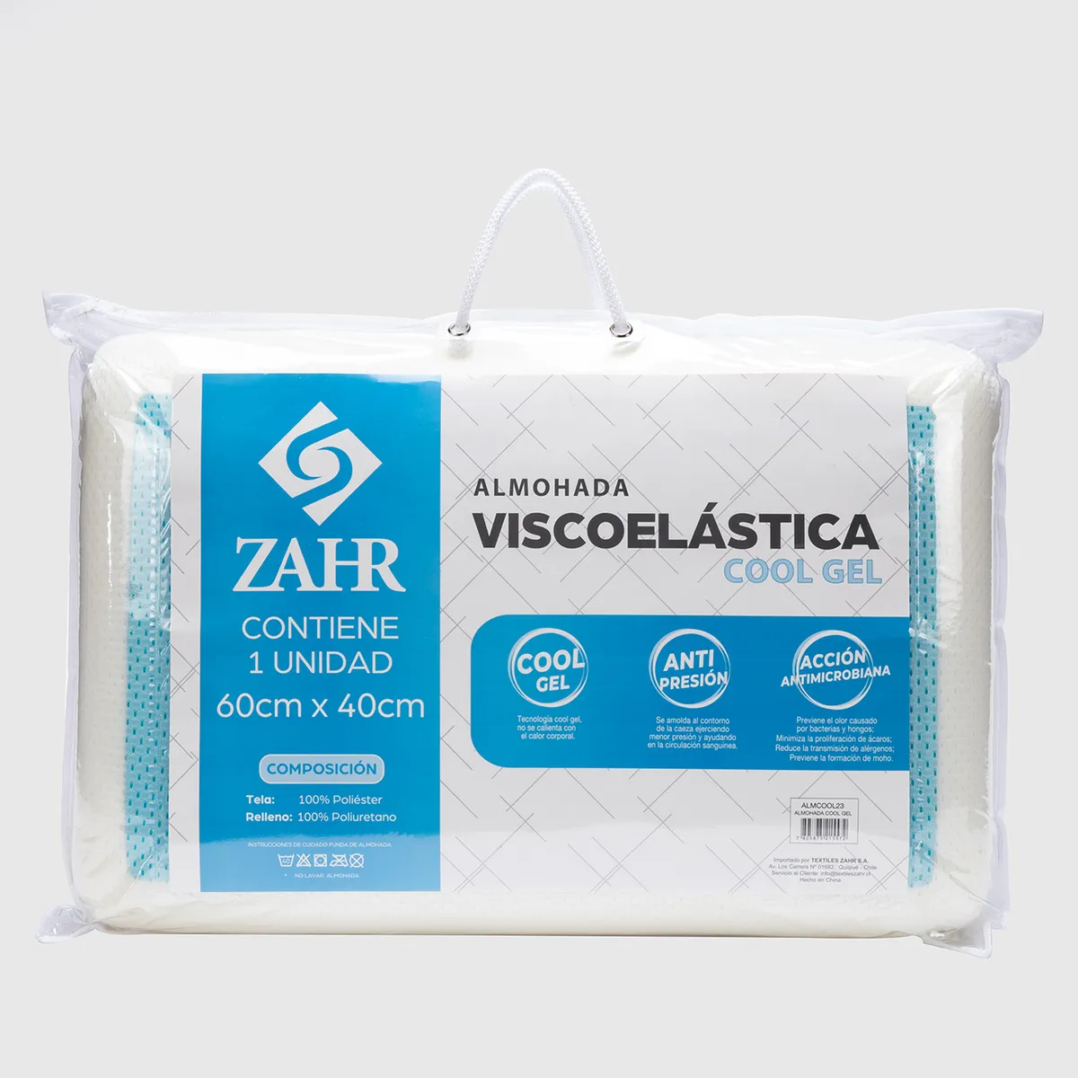 ZAHR - ALMOHADA VISCOELÁSTICA COOL GEL CON MEMORIA