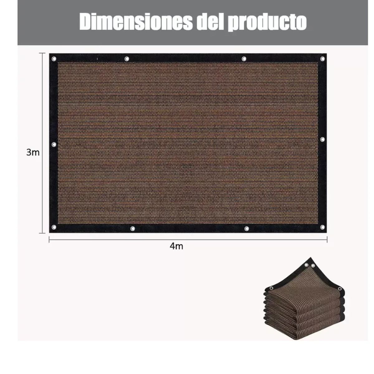 GENERICO - Malla  Lona Sombra 95% Que Bloquea medidas de 3x4m Cercos Para Jardin