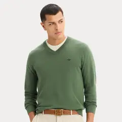 DOCKERS - Sweater V Neck Duck Green