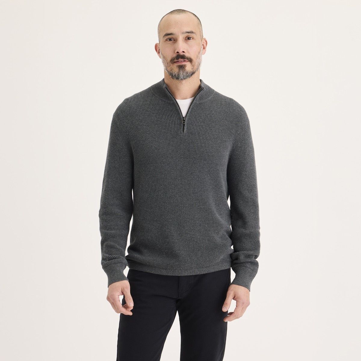 DOCKERS - Sweater 14 Zip Gray Heather