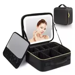 MOVI - Cosmetiquero con espejo luz led y organizador