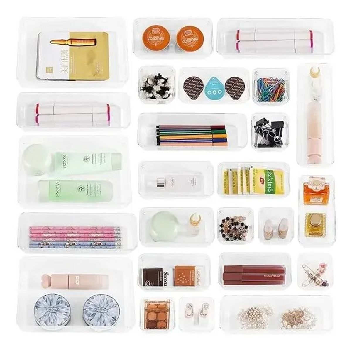 EVERSO - 25 Pcs Organizador Cajón Caja Multiuso En Oficina Escritorio