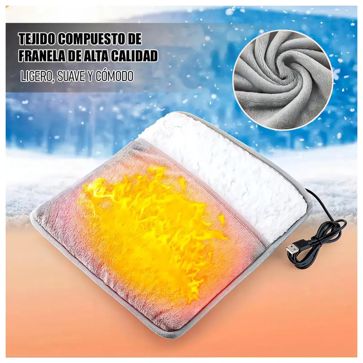 GENERICO - Calienta Pies Eléctrico USB Ultra Soft