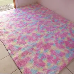 GENERICO - Alfombra Peluda 200x240 cm Antideslizante, Multicolor