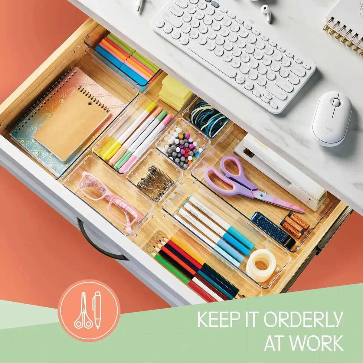 EVERSO - 25 Pcs Organizador Cajón Caja Multiuso En Oficina Escritorio
