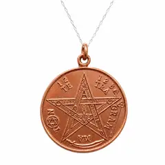 GENERICO - Collar Tetragramaton de Cobre con Cadena Plata 925 Protección Espiritual