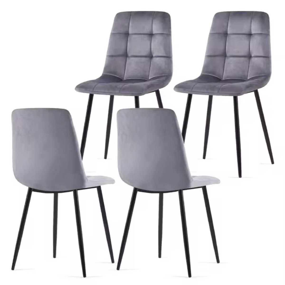 GENERICO - Pack 4 Sillas Capitones Gris